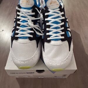 ASICS White and Blue Sneakers